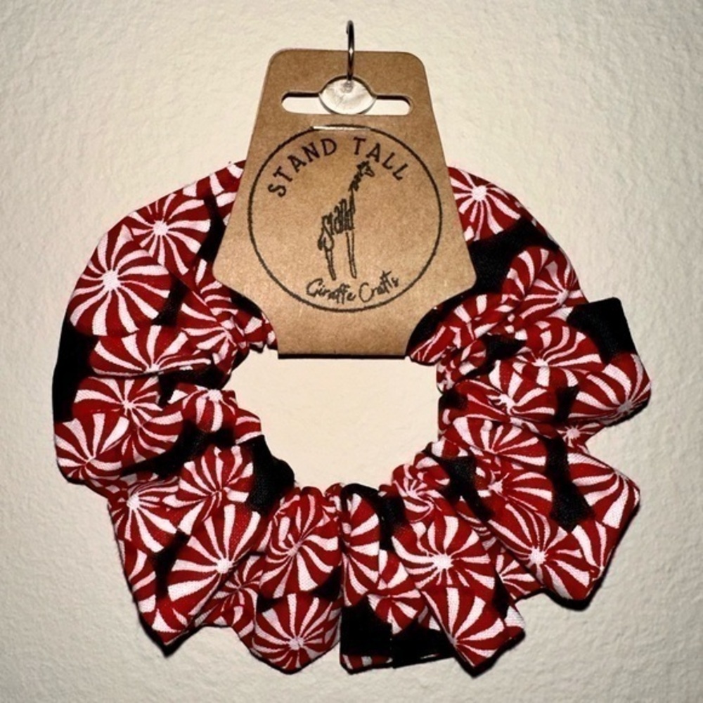 Last 1! Peppermint Candy Christmas hair scrunchie new